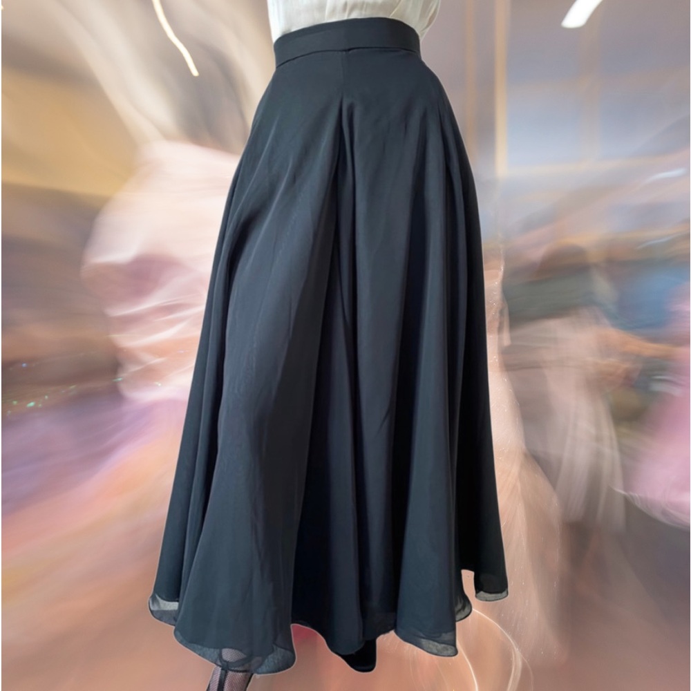Evening long full skirt Black Small